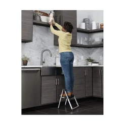 Ladders & Step Stools<Cosco Folding Step Stool, 1-Step, 200 lb Capacity, 9.9" Working Height, Platinum/Black (11014PBL1E)