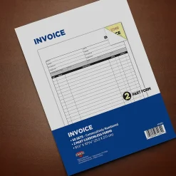 Outlet 2-Part Carbonless Invoices, 8.38" x 10.69", 50 Sets/Book, 5/Pack (074034PK5) Business Forms