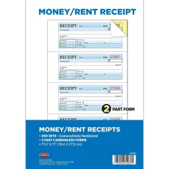 Online 2-Part Carbonless Receipts, 7.63" x 11", 200 Sets/Book (074037PK2) Business Forms