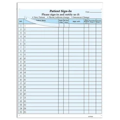 Hot Patient Confidential Sign-In Forms, 3-Part, 125 Forms/Pack (074039) Medical Forms
