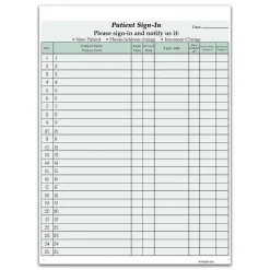 Privacy Sign-In Sheets, 3-Part, 125 Forms/Pack (074040) Medical Forms