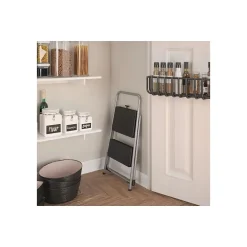 Ladders & Step Stools<Cosco 2-Step Folding Steel Step Stool, 200 lb Capacity, 28.13" Working Height, Cool Gray (11137PBL1E)