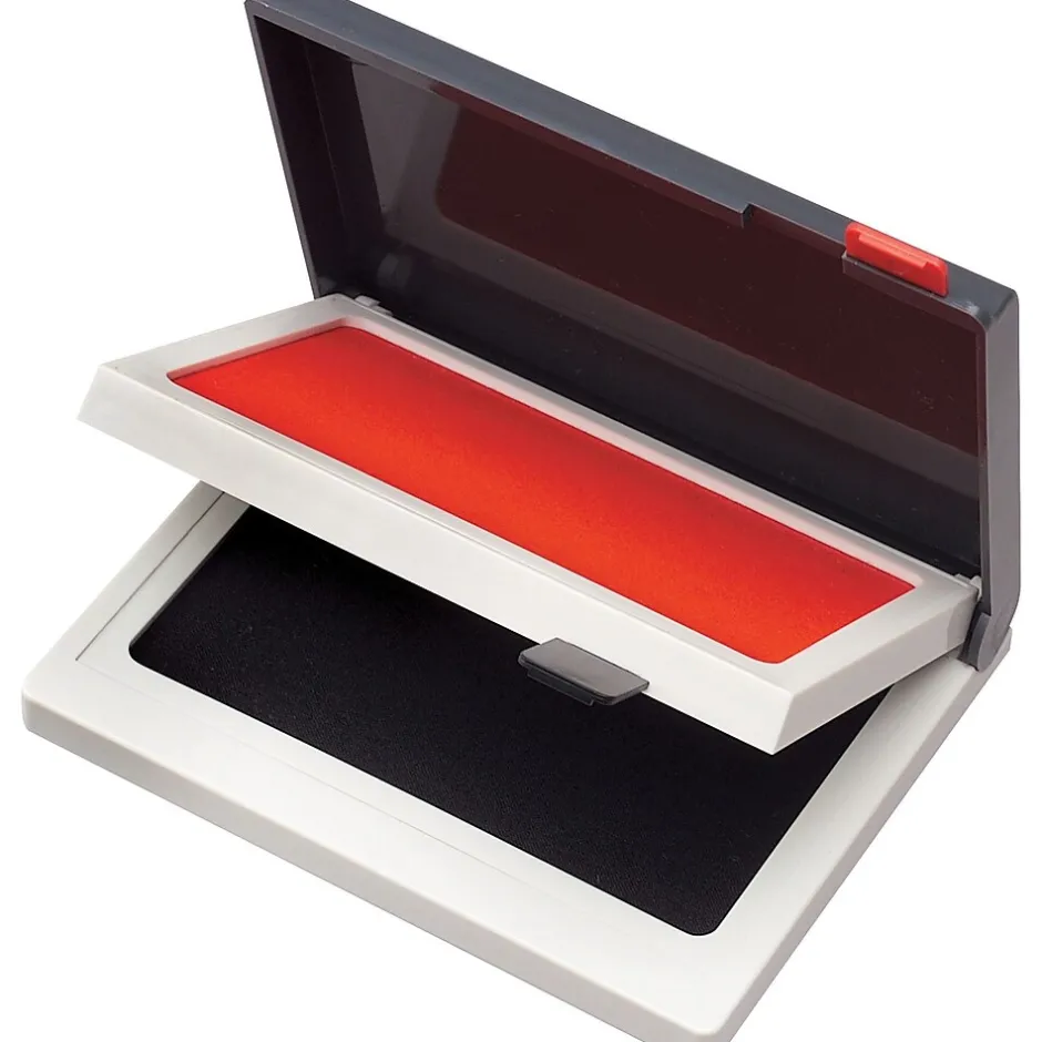 Cosco Two-Color Felt Stamp Pads, Red/Black Ink (090468) Hot