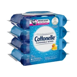 Cottonelle Fresh Care Flushable Wet Wipe, White, 42 Wipes/Pack, 4 Packs/Case (54495)
