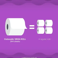 Cottonelle Ultra ComfortCare 2-Ply Standard Toilet Paper, White, 268 Sheets/Roll, 6 Mega Rolls/Pack (48611)