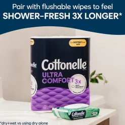 Cottonelle Ultra ComfortCare 2-Ply Standard Toilet Paper, White, 268 Sheets/Roll, 6 Mega Rolls/Pack (48611)