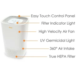 Air Purifiers<Crane True HEPA Tower Air Purifier, White (EE-5067)
