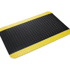 Floor Mats<Crown Mats Industrial Deck Plate Anti-Fatigue Mat, 3 x 12, Black/Yellow (CD 0312YB)