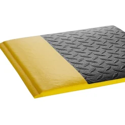 Floor Mats<Crown Mats Wear-Bond Tuff-Spun Anti-Fatigue Mat, 24" x 36", Black/Yellow (WB 0023YD)