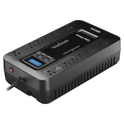 Battery Backup<CyberPower Ecologic Series 850VA 12-Outlet UPS, Black (EC850LCD)