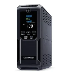 Battery Backup<CyberPower Intelligent LCD UPS System, 1500VA/900W, 12 Outlets, 2 USB Ports, AVR, Mini Tower, Black (CP1500AVRLCD3)