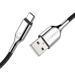 Lightning Cables<Cygnett Armored 3.1 USB-C to USB-A Charge and Sync Cable, 3', Black (CY2679PCUSA)