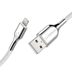 Lightning Cables<Cygnett Armored Lightning to USB-A Charge and Sync Cable, 6', White (CY2686PCCAL)