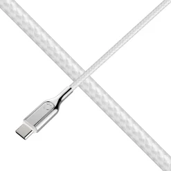 Cygnett Charge and Sync Cable, Armored 2.0 USB-C to USB-A Cable, 3' White (CY2697PCUSA)