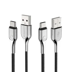 Cygnett Charge and Sync Cable, Armored 2.0 USB-C to USB-A Cable, 3', Black (CY2681PCUSA)