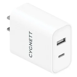Cygnett PowerPlus 38-Watt Dual Port Wall Charger, White (CY3887POFLW)