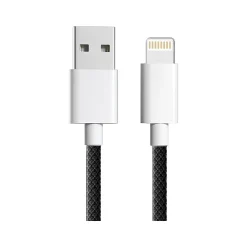 3D Luxe Cool Cables USB Type-C to Lightning Charging Cable, 3 ft., Black/White (A-LIGHT-BLACK)