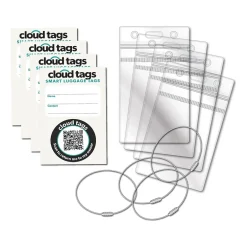 Davis Group Cloud Tags Luggage Tag, White/Green, 4/Pack (10114)