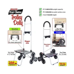 Hand Trucks & Dollies<Dbest Stair Climber Bigger Folding Trolley Dolly Cart, 200 lb. Capacity, Black (01-599)