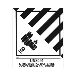 Decker Tape Products UN3091 LITHIUM METAL BATTERIES Shipping Label, 4" x 4.75", White/Black, 500 Labels/Roll (DL526P-5)* Shipping Labels