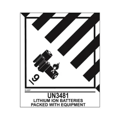 Decker Tape Products UN3481 LITHIUM-ION BATTERIES Shipping Label, 4" x 4.75", White/Black, 500 Labels/Roll (DL526P-4)* Shipping Labels