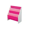 Sling Book Rack 4-Tier 28"H Bookshelf, Bianca White/Pink (TB84413GN-130) Bookcases
