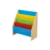Sale Sling Book Rack 4-Tier 28"H Bookshelf, Natural/Blue/Red/Green/Yellow (TB84452GN-1189) Bookcases