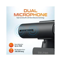 Delton AIC60 UHD 4K Face Tracking and Gesture Controls Webcam, 8.3 Megapixels, Black, (DCAIC60)* Webcams