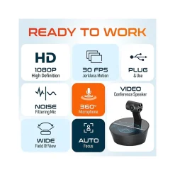 Delton C90 HD 1080p Conference Speakerphone Webcam, 2 Megapixels, Black, (DCSC90)* Webcams