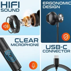 Delton 15EC Stereo Earbuds, USB Type-C (DWH15EC)* Gaming Headsets