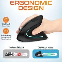 Delton Ergonomic 12 Wireless Right Handed Optical 2.4 GHz Gaming Mouse, Black (DMERG12-WR )* Ergonomic Mice
