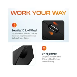 Delton Ergonomic 12 Wireless Right Handed Optical 2.4 GHz Gaming Mouse, Black (DMERG12-WR )* Ergonomic Mice