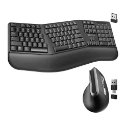 Delton G20 Wireless Ergonomic Computer Keyboard and Optical Mouse Combo, Black (DKMKITERG20-WB)* Ergonomic Keyboard & Mouse Sets