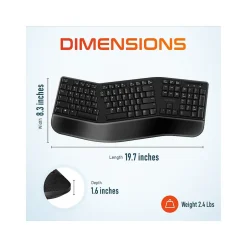 Delton G20 Wireless Ergonomic Computer Keyboard and Optical Mouse Combo, Black (DKMKITERG20-WB)* Ergonomic Keyboard & Mouse Sets