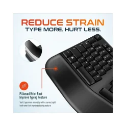Delton G18 Wireless Ergonomic Computer Keyboard and Optical Mouse Combo, Black (DKMKITERG18-WB)* Ergonomic Keyboard & Mouse Sets