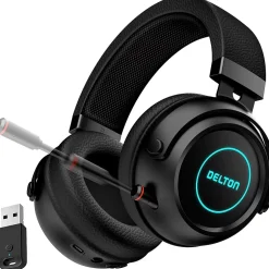 Delton G520 Wireless Noise Canceling Bluetooth Stereo Business/Gaming Over-the-Ear Computer Headset, Black (DBHG520)* Headsets