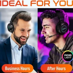 Delton G520 Wireless Noise Canceling Bluetooth Stereo Business/Gaming Over-the-Ear Computer Headset, Black (DBHG520)* Headsets