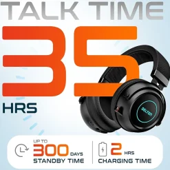 Delton G520 Wireless Noise Canceling Bluetooth Stereo Business/Gaming Over-the-Ear Computer Headset, Black (DBHG520)* Headsets