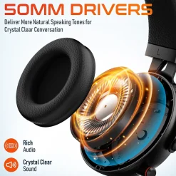 Delton G520 Wireless Noise Canceling Bluetooth Stereo Business/Gaming Over-the-Ear Computer Headset, Black (DBHG520)* Headsets