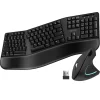 Delton KB200 & S12 Wireless Ergonomic Keyboard and Optical Mouse Combo, Black (DKMKITERG12-WB)* Ergonomic Keyboard & Mouse Sets