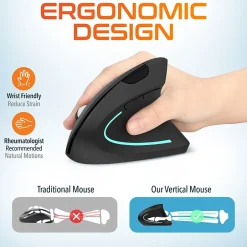 Delton KB200 & S12 Wireless Ergonomic Keyboard and Optical Mouse Combo, Black (DKMKITERG12-WB)* Ergonomic Keyboard & Mouse Sets