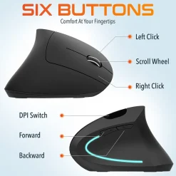 Delton KB200 & S12 Wireless Ergonomic Keyboard and Optical Mouse Combo, Black (DKMKITERG12-WB)* Ergonomic Keyboard & Mouse Sets