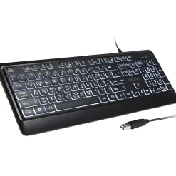 Delton KB20 Large Button/Key Keyboard with Backlight, Black (DBKBG20)* Ergonomic Keyboards