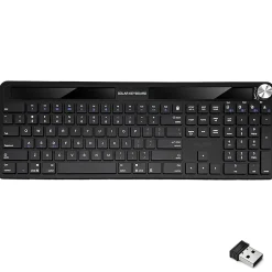 Delton KB90 Wireless Rechargeable Solar (Light) Powered Keyboard, Black (DKBSLR90)* Keyboards