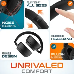 Delton M101 Wireless Active Noise Canceling Bluetooth Stereo Business/Gaming Over-the-Ear Computer Headset, Black (DBHM101D)* Headsets