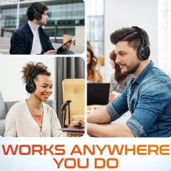 Delton M101 Wireless Active Noise Canceling Bluetooth Stereo Business/Gaming Over-the-Ear Computer Headset, Black (DBHM101D)* Headsets