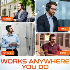 Delton M201 Wireless Active Noise Cancelling Bluetooth Stereo Business Computer Headset, Black (DBHM201D)* Headsets