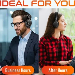 Delton M201 Wireless Active Noise Cancelling Bluetooth Stereo Business Computer Headset, Black (DBHM201D)* Headsets