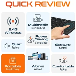 Delton N60 Bluetooth Keyboard with Touchpad, Small Portable Wireless Computer Keyboard, Black (DKMIN60-WB)* Ergonomic Keyboard & Mouse Sets