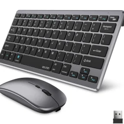 Delton N35 Portable/Travel/Small Wireless Keyboard and Mouse Combo, Silver (DKMKITMIN35-WB)* Ergonomic Keyboard & Mouse Sets
